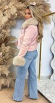 KEYLEY FUR BUTTON JACKET 56102 PINK