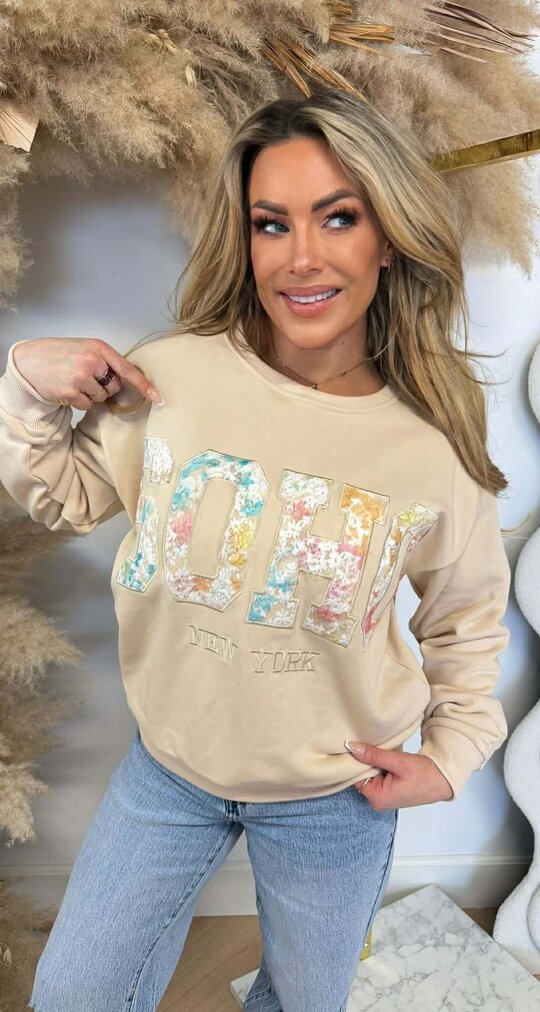 FLOWER SOHO SWEAT 8011509 BEIGE