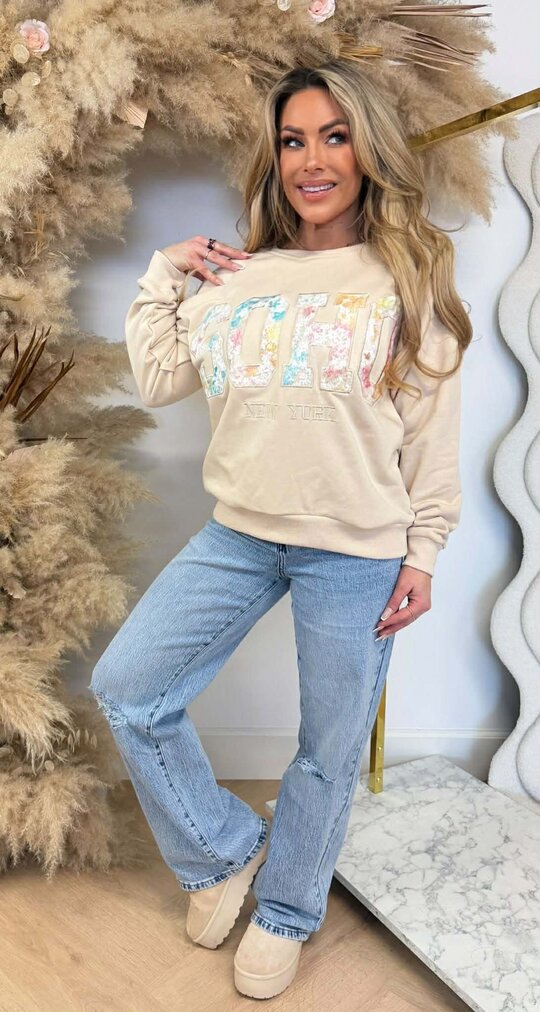 FLOWER SOHO SWEAT 8011509 BEIGE