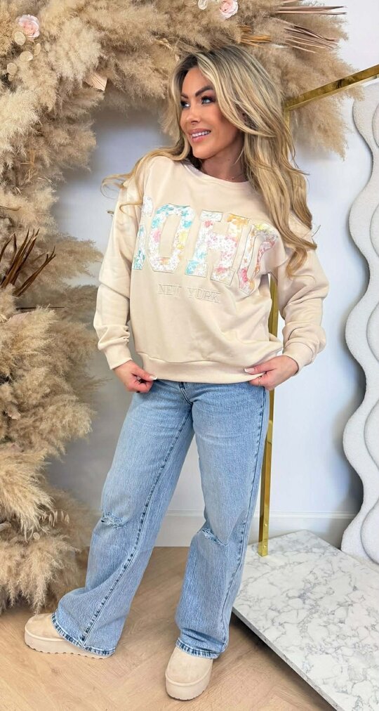 FLOWER SOHO SWEAT 8011509 BEIGE