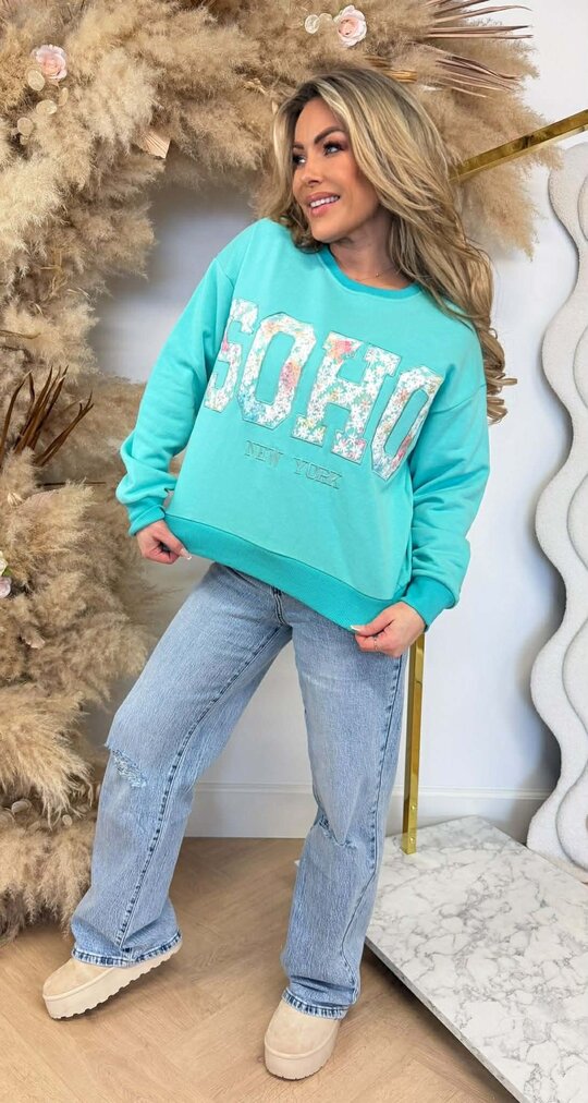 FLOWER SOHO SWEAT 8011509 AQUA