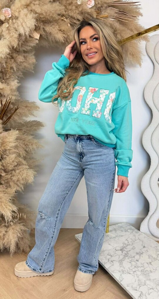 FLOWER SOHO SWEAT 8011509 AQUA