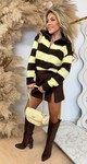 LUREX STRIPE VEST 1066 YELLOW/CHOCO