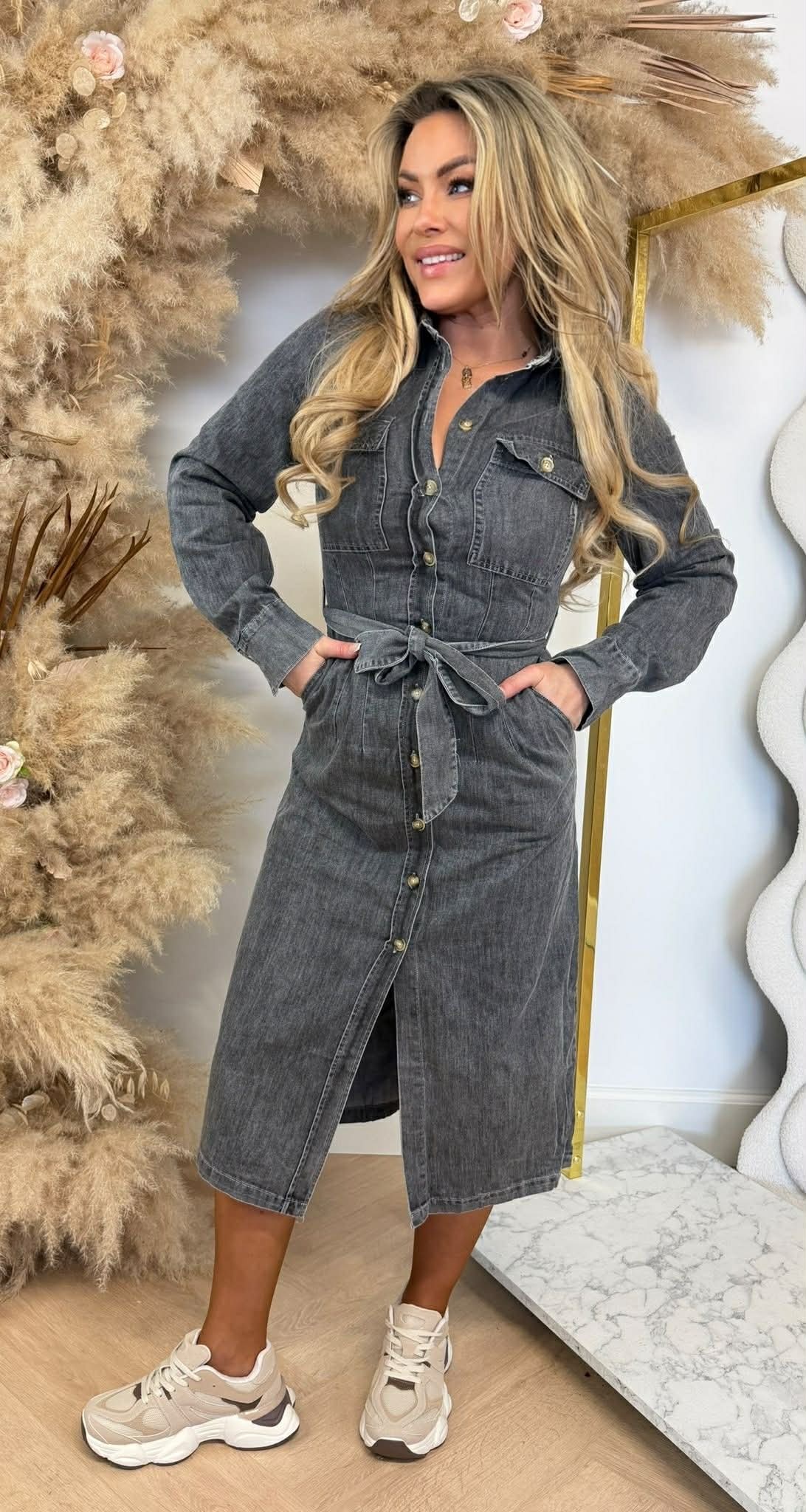 MAAIKE DENIM DRESS 0240 GREY