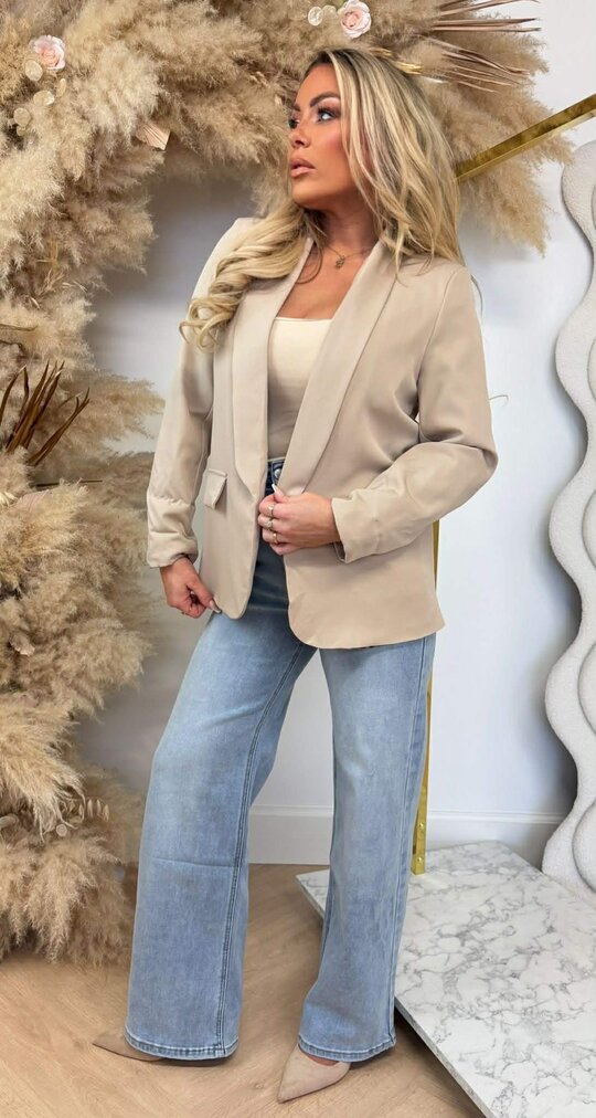 LEO OMSLAG BLAZER BEIGE