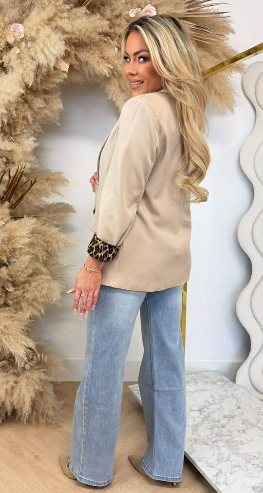 LEO OMSLAG BLAZER BEIGE