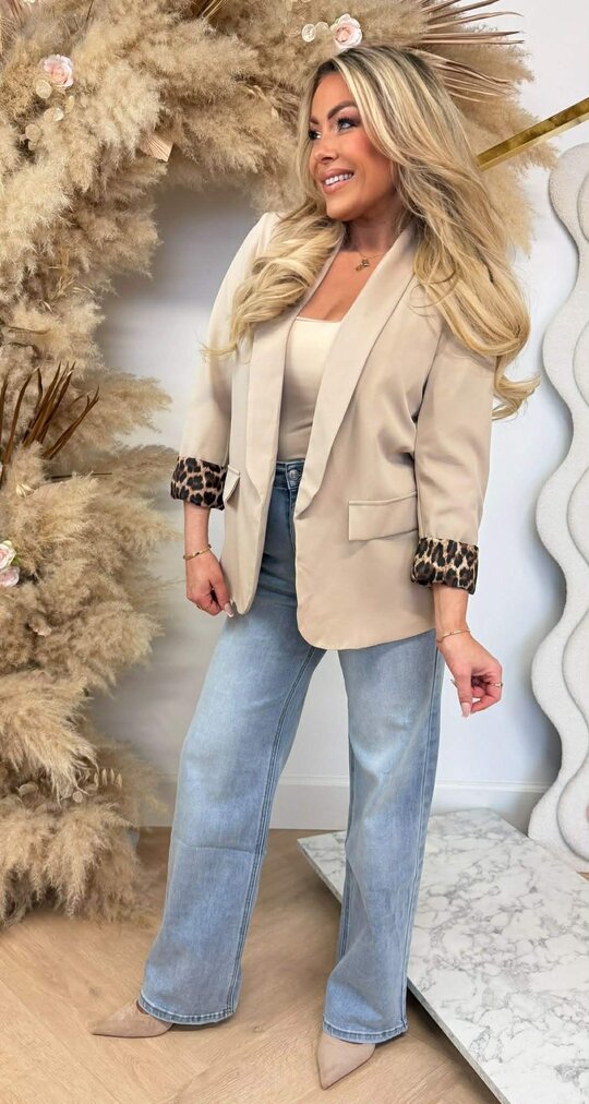 LEO OMSLAG BLAZER BEIGE