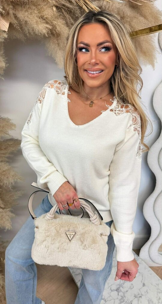 LACY V SWEAT PK322 BEIGE