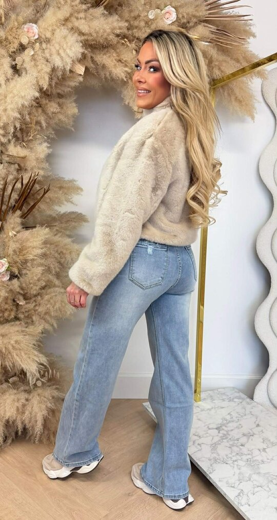 NENA FAUX FUR JACKET 7177 BEIGE