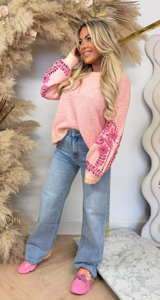 FAIRY FLOWER STRIPE TRUI 8276 ORANGE/FUCHSIA