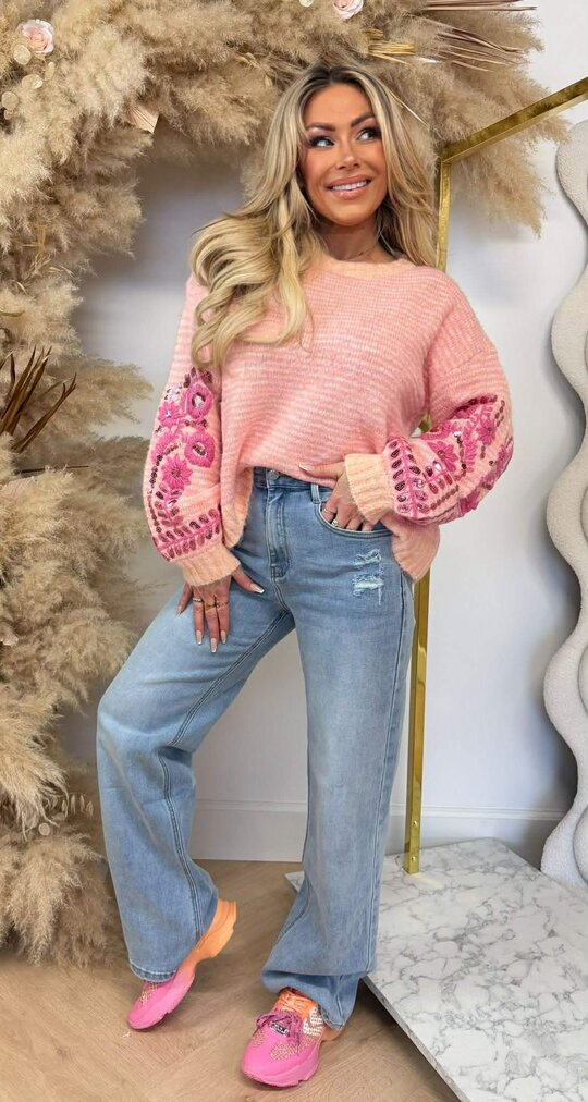 FAIRY FLOWER STRIPE TRUI 8276 ORANGE/FUCHSIA