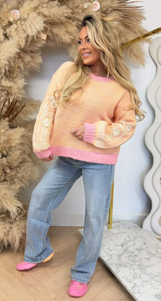 FAIRY FLOWER STRIPE TRUI 8276 FUCHSIA/YELLOW