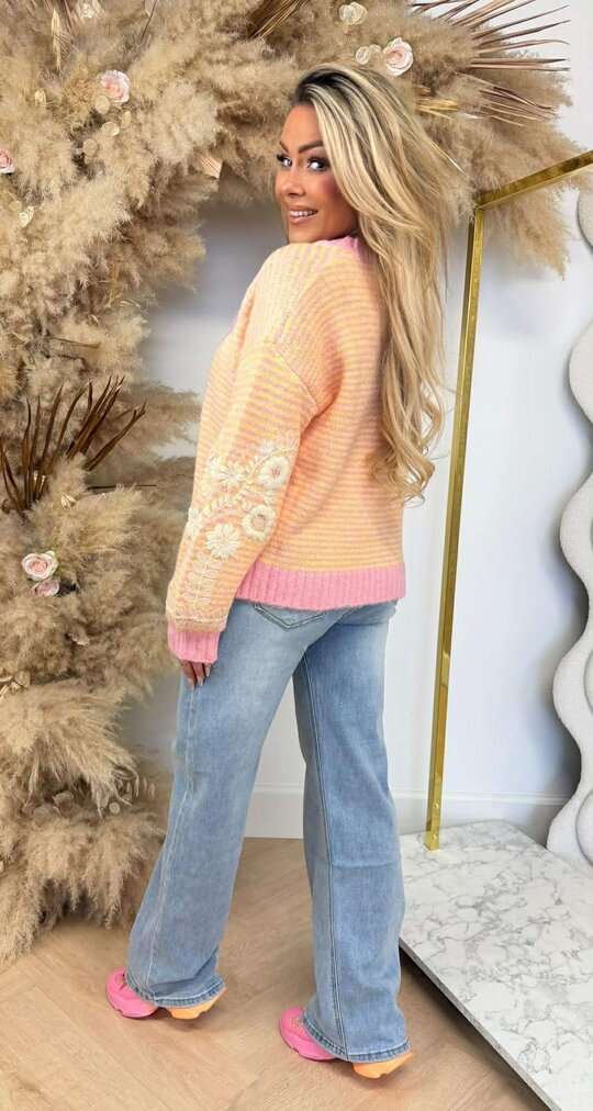 FAIRY FLOWER STRIPE TRUI 8276 FUCHSIA/YELLOW