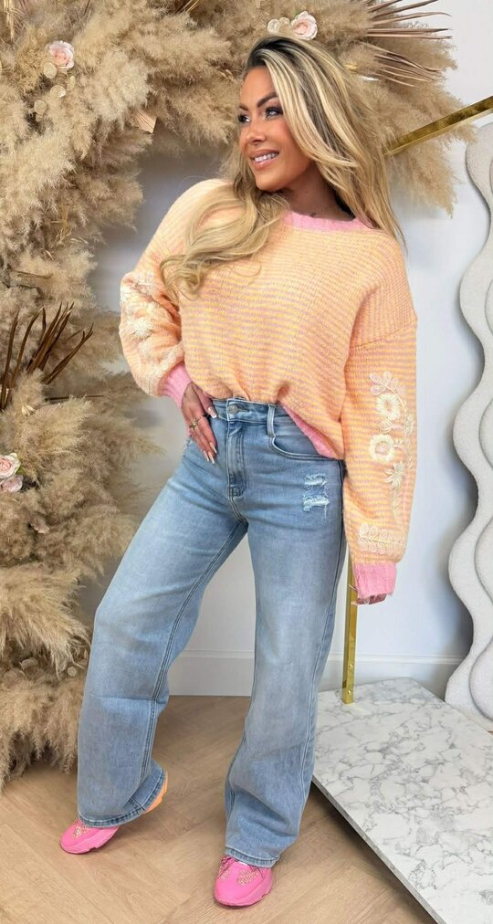 FAIRY FLOWER STRIPE TRUI 8276 FUCHSIA/YELLOW