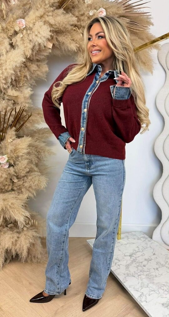 BELLE KRAAG VESTJE 1169 BORDEAUX