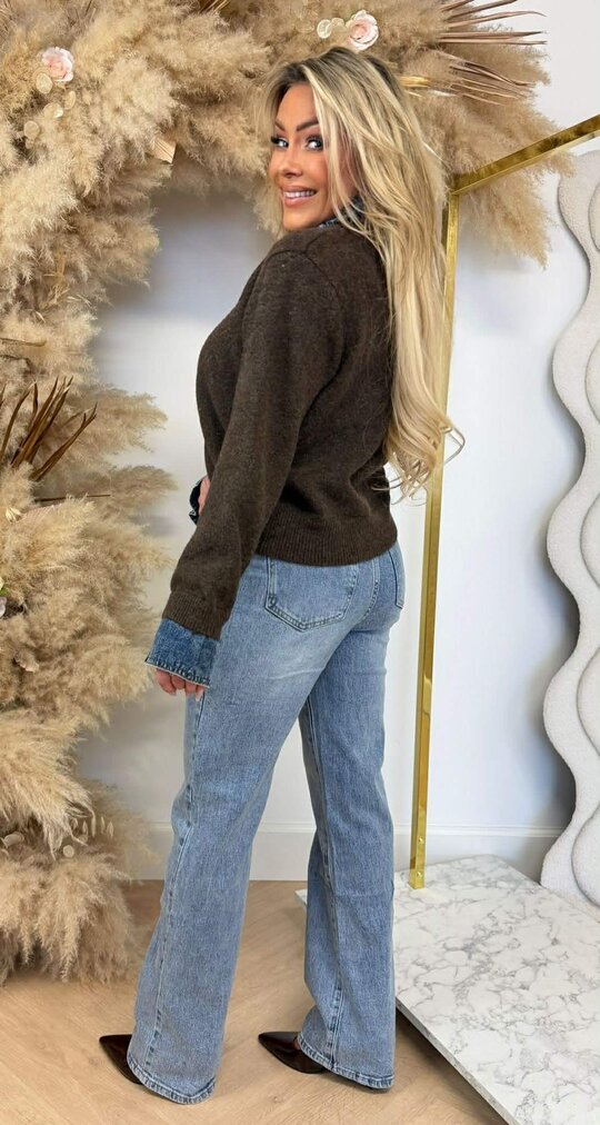 BELLE KRAAG VESTJE 1169 CHOCO