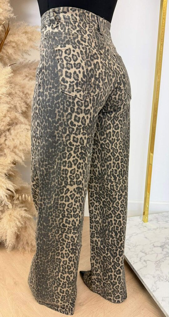 LEOPARD STRETCH JEANS 6265-34 TAUPE