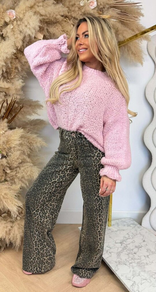 TEDDY RUFFLE SWEATER PINK