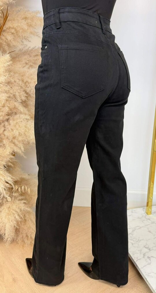 STRAIGHT LEG STRETCH JEANS 0067-51 ALLBLACK