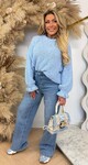 TEDDY RUFFLE SWEATER ICEBLUE