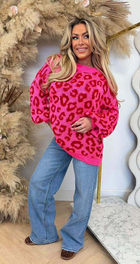 BETTY LEOPARD SWEAT PINK