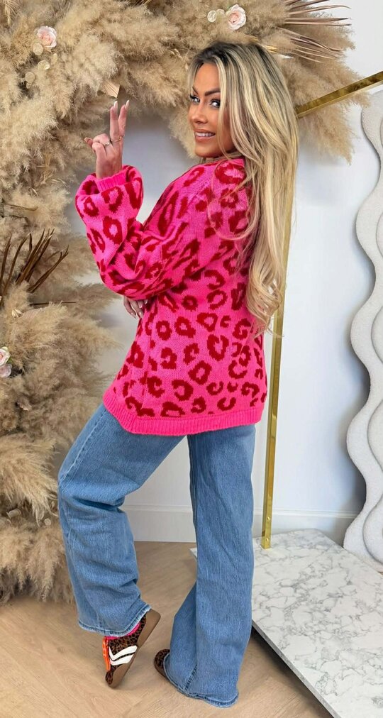 BETTY LEOPARD SWEAT PINK
