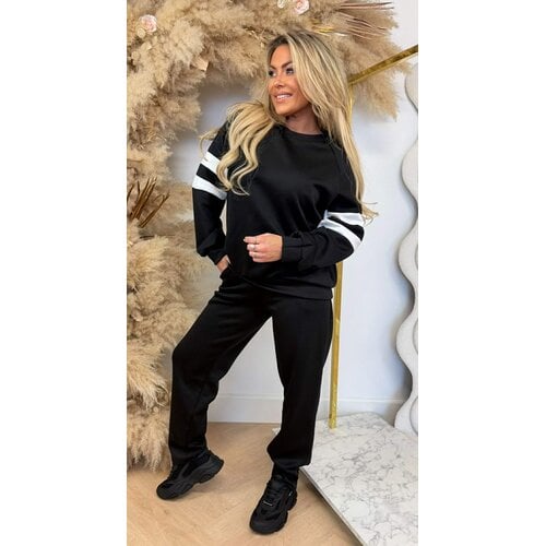 SASCHA STRIPE SET BLACK