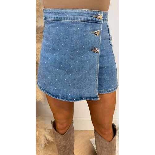 GLITTER DENIM SKORT 20858 DENIMBLUE