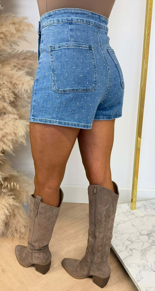 GLITTER DENIM SKORT 20858 DENIMBLUE