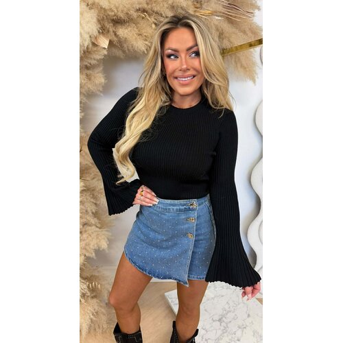 BIBI FLAIR MOUW TOP BLACK