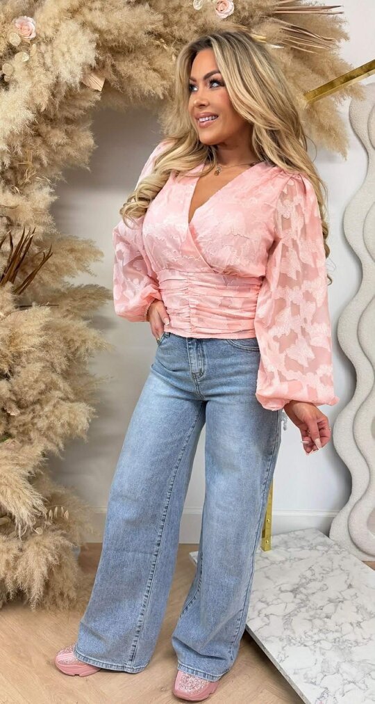 MESH FLOWER TOP 5413 SOFTPINK