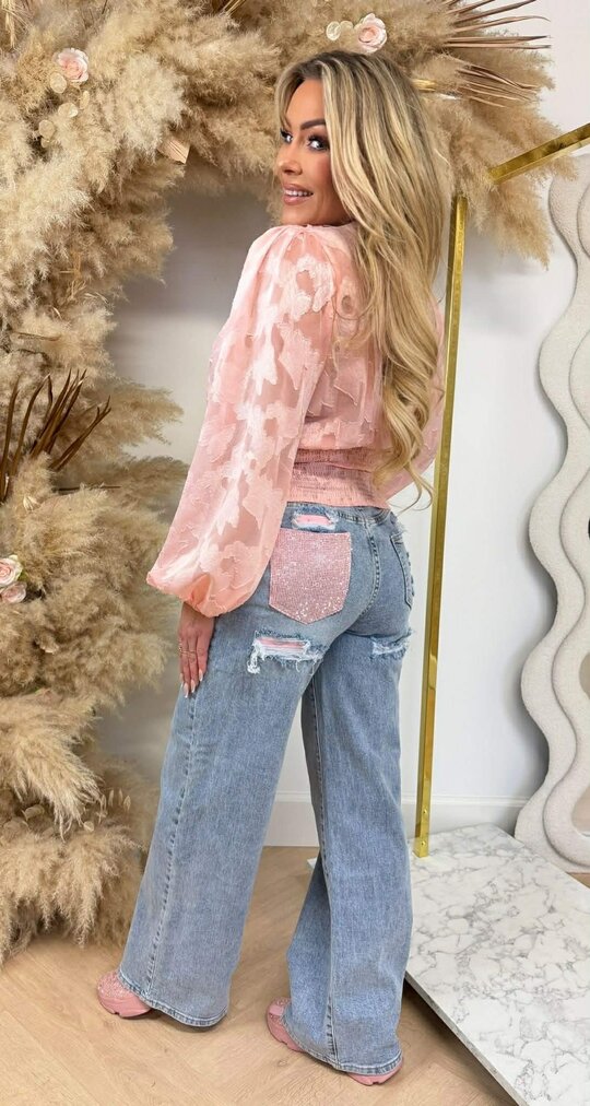 MESH FLOWER TOP 5413 SOFTPINK