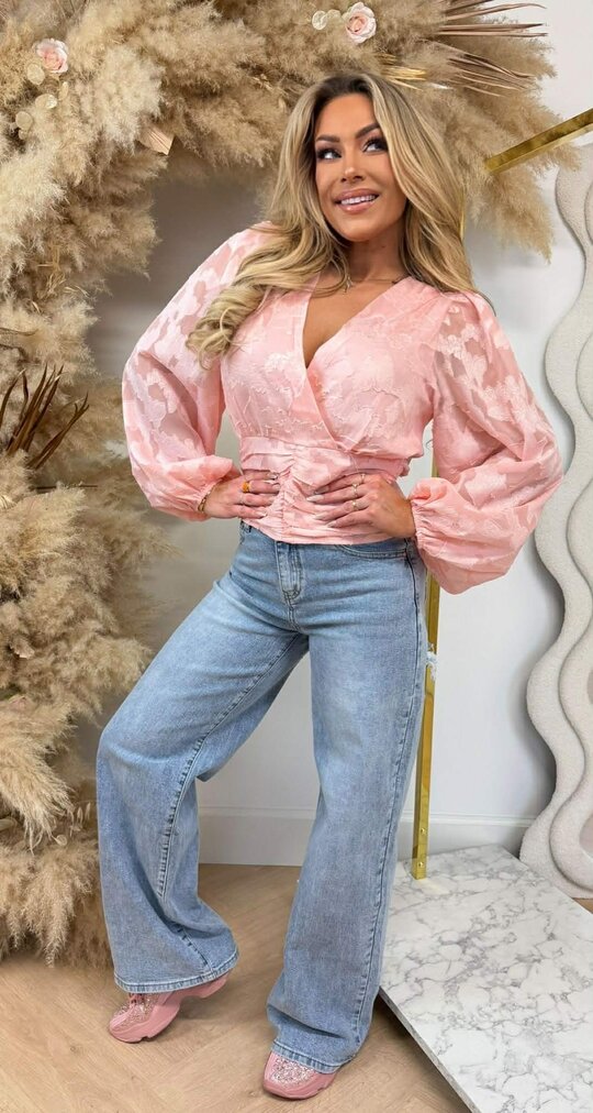 MESH FLOWER TOP 5413 SOFTPINK