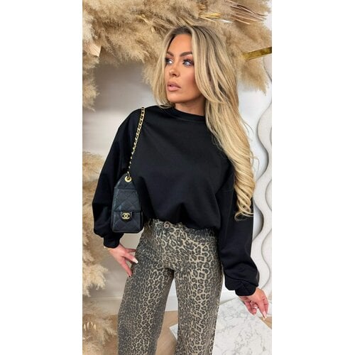 ISABEL CROPPED SWEAT BLACK