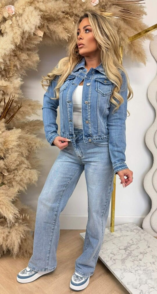 STUDDED DENIM JACKET 8261 DENIMBLUE
