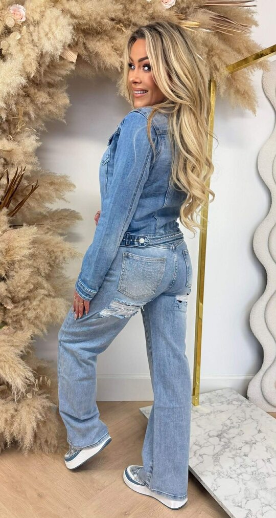 STUDDED DENIM JACKET 8261 DENIMBLUE