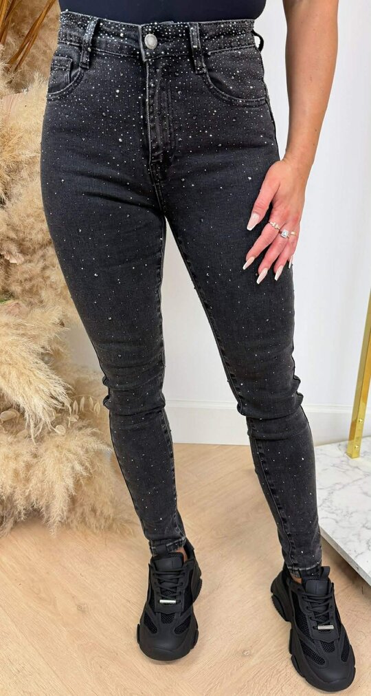 PUSH UP GLITTER SKINNY JEANS 5001-5 DARKGREY
