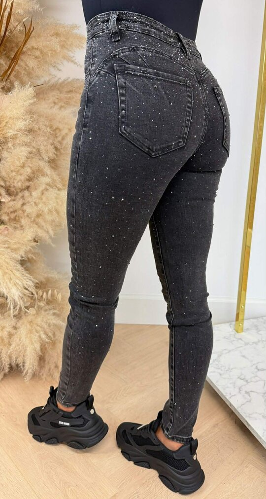 PUSH UP GLITTER SKINNY JEANS 5001-5 DARKGREY