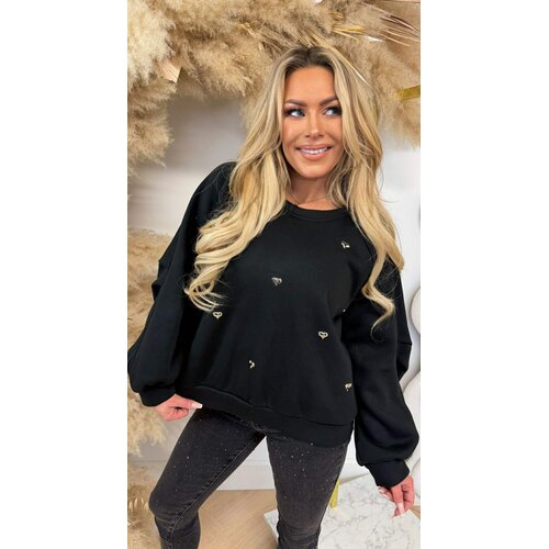 CUTE LITTLE HEARTS SWEAT BLACK