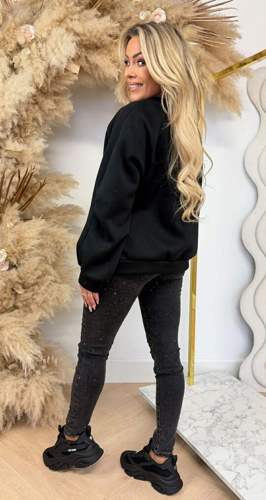 CUTE LITTLE HEARTS SWEAT BLACK