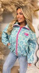 COLORFUL LEO PRINT JACKET BLUE
