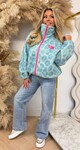 COLORFUL LEO PRINT JACKET BLUE