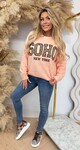 SOHO GUC PRINT SWEAT 1055 PEACH