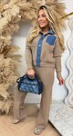 DENIM KNITTED 2 PIECE SET E2040 BEIGE