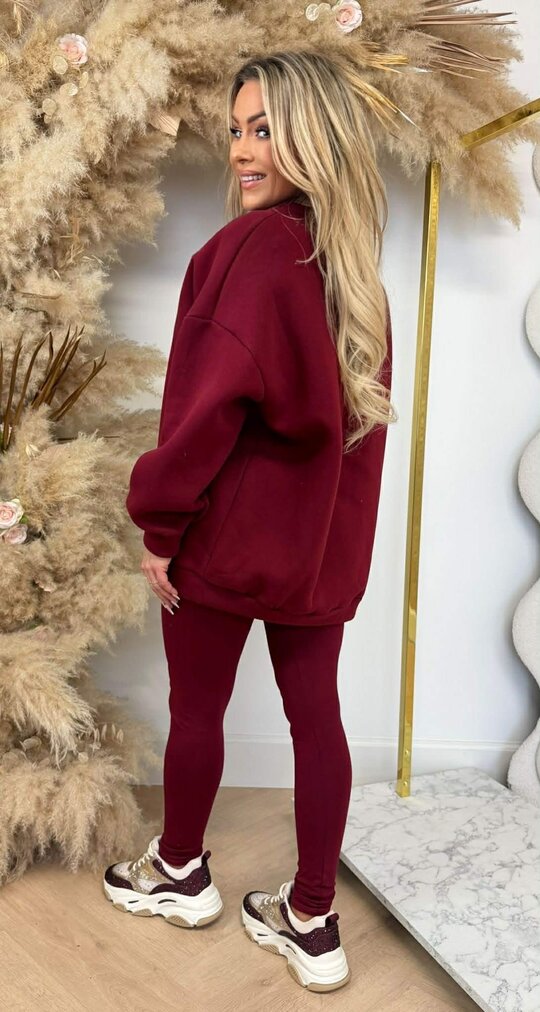 MYBEL FLEECE SET BURGUNDY