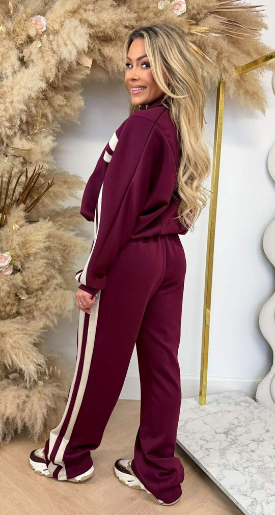ELIN STRIPE SET BURGUNDY