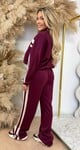 ELIN STRIPE SET BURGUNDY