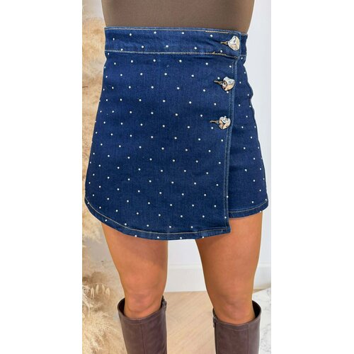 GLITTER DENIM SKORT 20858 DARKBLUE