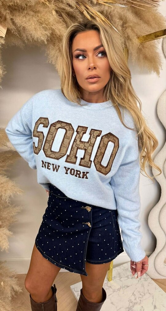 SOHO GUC PRINT SWEAT 1055 BLUE