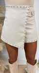 SUEDE LOOK STUDS SKORT BEIGE